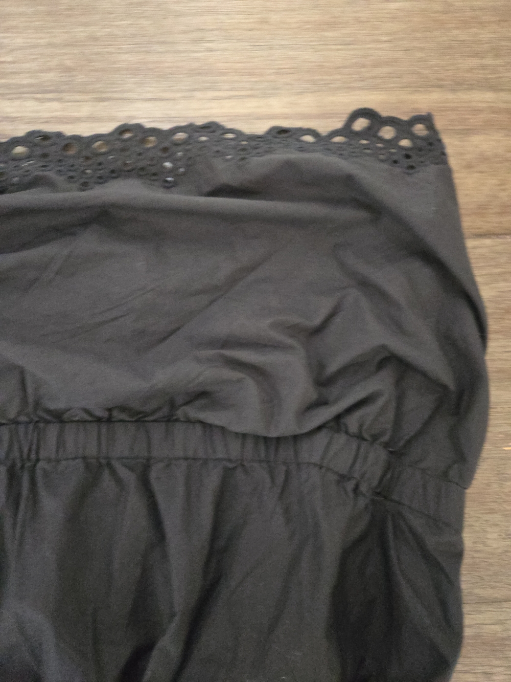 NWT Time and Tru Black Strapless Eyelet Tiered Midi Dress Sizes XS S M L XL - Picture 9 of 13